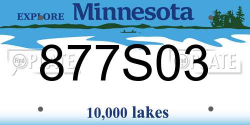 877S03 Minnesota License Plate