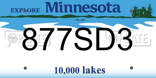 877SD3 Minnesota License Plate