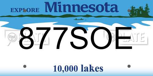 877SOE Minnesota License Plate