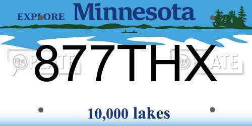 877THX Minnesota License Plate
