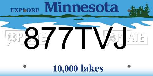 877TVJ Minnesota License Plate
