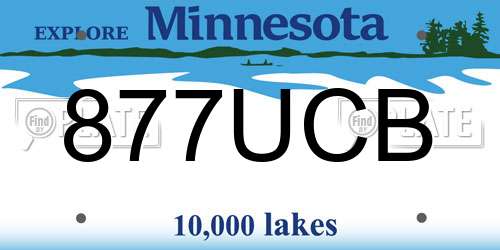 877UCB Minnesota License Plate