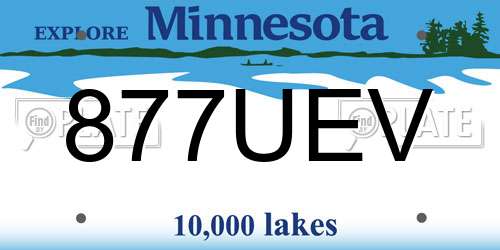 877UEV Minnesota License Plate