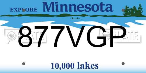 877VGP Minnesota License Plate