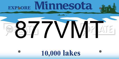 877VMT Minnesota License Plate