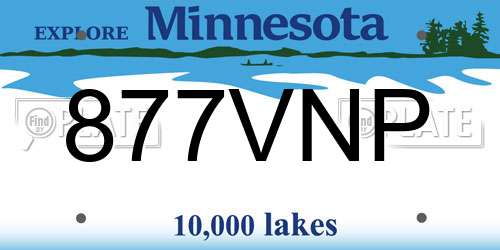 877VNP Minnesota License Plate
