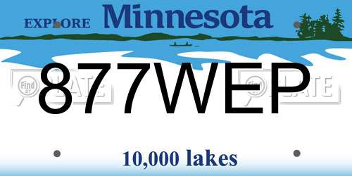 877WEP Minnesota License Plate