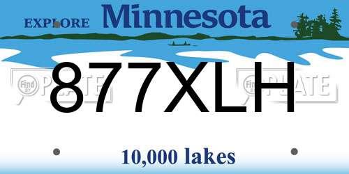 877XLH Minnesota License Plate