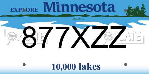 877XZZ Minnesota License Plate