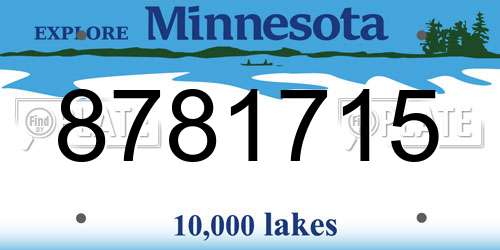 8781715 Minnesota License Plate