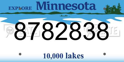 8782838 Minnesota License Plate