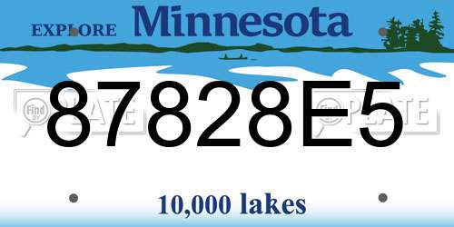 87828E5 Minnesota License Plate