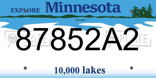 87852A2 Minnesota License Plate