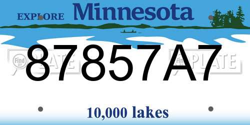 87857A7 Minnesota License Plate