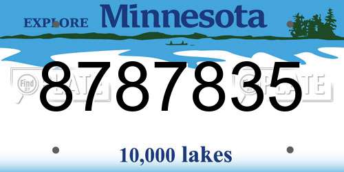 8787835 Minnesota License Plate