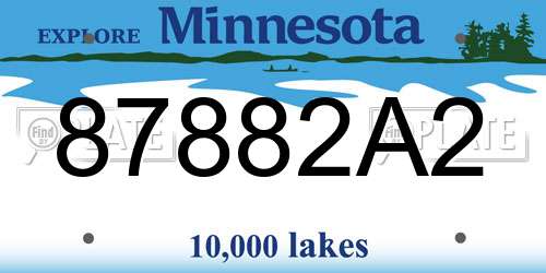 87882A2 Minnesota License Plate