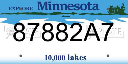 87882A7 Minnesota License Plate