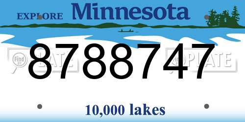 8788747 Minnesota License Plate