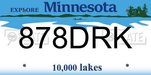 878DRK Minnesota License Plate