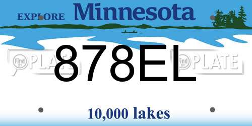 878EL Minnesota License Plate