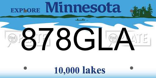 878GLA Minnesota License Plate