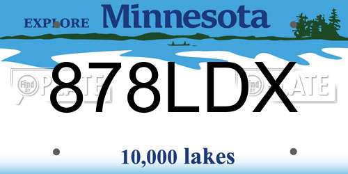 878LDX Minnesota License Plate
