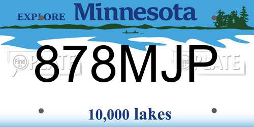 878MJP Minnesota License Plate