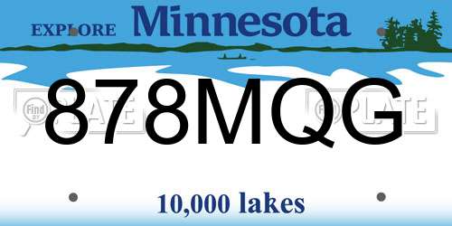 878MQG Minnesota License Plate