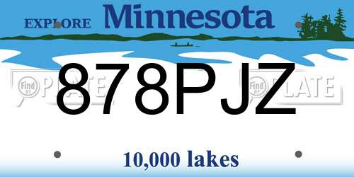 878PJZ Minnesota License Plate