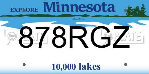 878RGZ Minnesota License Plate