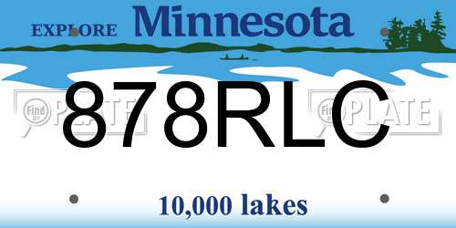 878RLC Minnesota License Plate
