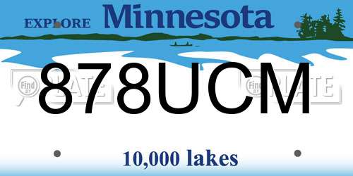 878UCM Minnesota License Plate