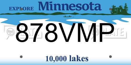 878VMP Minnesota License Plate