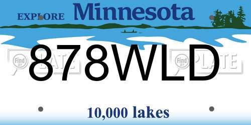 878WLD Minnesota License Plate