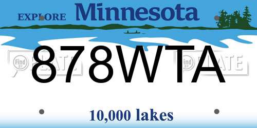 878WTA Minnesota License Plate