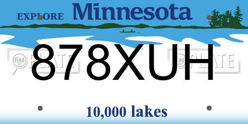 878XUH Minnesota License Plate
