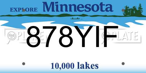 878YIF Minnesota License Plate