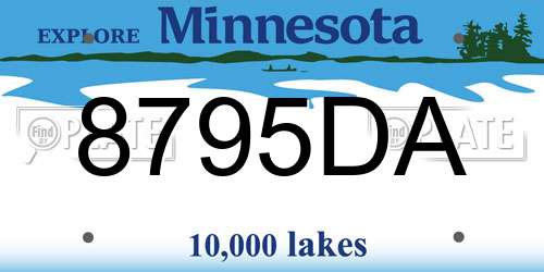 8795DA Minnesota License Plate
