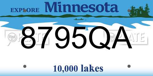 8795QA Minnesota License Plate