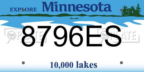 8796ES Minnesota License Plate