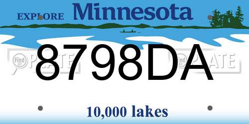 8798DA Minnesota License Plate