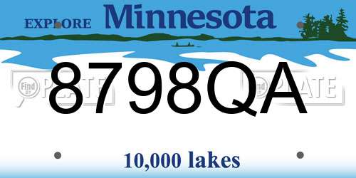 8798QA Minnesota License Plate