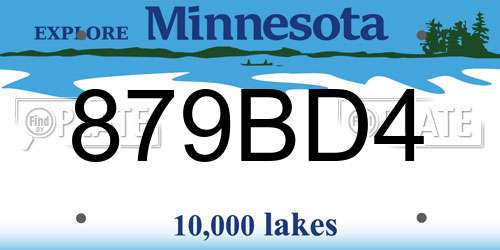 879BD4 Minnesota License Plate