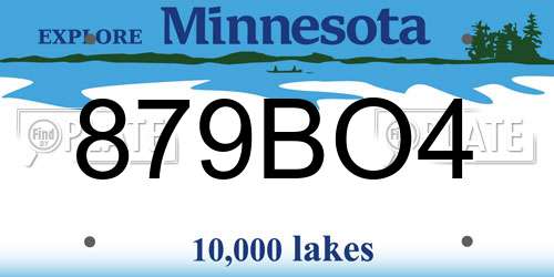 879BO4 Minnesota License Plate
