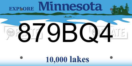 879BQ4 Minnesota License Plate