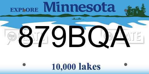 879BQA Minnesota License Plate