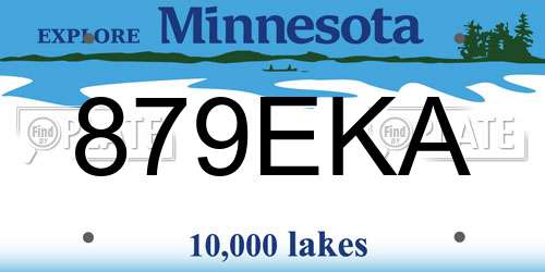 879EKA Minnesota License Plate