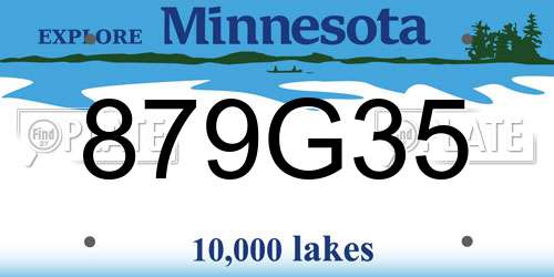 879G35 Minnesota License Plate