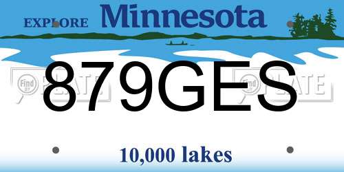 879GES Minnesota License Plate