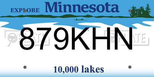 879KHN Minnesota License Plate